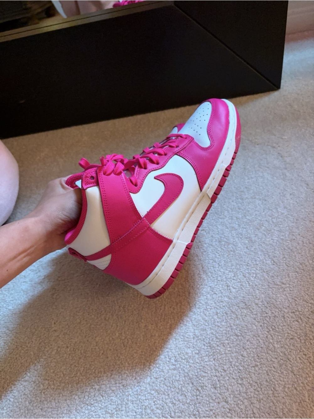 Nike High-Top Sneakers in Hot Pink and White
